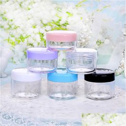 Packing Bottles Wholesale 10G 15G 20G Empty Container Clear Plastic Jar Pot Eyeshadow Makeup Face Cream Lotion Cosmetic Refillable Bot Dhsjf