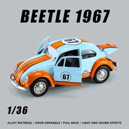 Diecast Model Cars 1 36 Scale Beetle Metal Alloy Car For Children Toy Vehicle Christmas Birthday Gift High Simulation Hot Car Wheel Boys Collection Y240520I5I6
