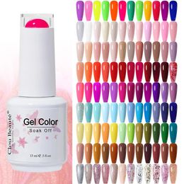 Clou Beaute Gel Nail Polish Neon Brown Royal Blue Red Green Pastal Nude Art Varnishes Lacquer Top Coat UV 240510