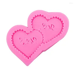 Baking Moulds Double Love Insert Day Silicone Fondant Chocolate Dried Pace Mold 15-112