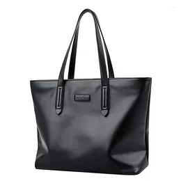 Shoulder Bags Black Big Shopper Bag Luxury Women's Handbag Quality Leather Top-Handle Female Large Capacity Casual Tote