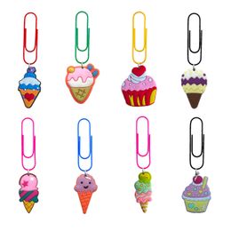 Christmas Decorations Ice Cream Theme Cartoon Paper Clips Cute File Note For Kids Shaped Paperclip School Bookmarks Bk Nurse Gift Drop Otulg