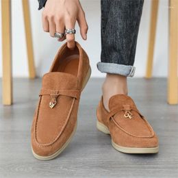 Casual Shoes Social Suede Men Driving Genuine Leather Soft Loafers Moccasins Slip On Leisure Loafer