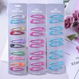 Hair Accessories 10 pieces/set of sparkling hair clips childrens buckle claw girls cute metal bucket d240521