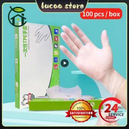 Disposable Gloves Food Prep Safe Transparent Waterproof For Kitchen Cooking Household Cleaning Thickened Accessories