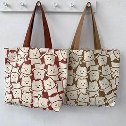 Shopping Bags Large Capacity Travel Girl Handbags Cute Bear Tote Bag With Zipper Designer Japanese Style Cartoon Small Shoulder