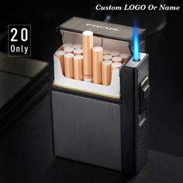 Lighters 20 stick cigar box metal lighter turbo butane cigar capacity gas cigar lighter small tool cigar box mens gift S24513