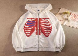 Y2K Rhine Skeleton Hoodies Women Gothic White Zip Up Oversized Sweatshirts Harajuku Skulls Hooded Jacket Autumn Streetwear8125481