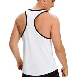 Men Tank Shirt Athletic Sleeveless Y-Shirt Circular Cut Cotton Undershirt for Workout Training Basketball Tank Top Tee 240520