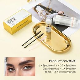 Ibcccndc professional eyebrow tint kit Enhancer Semi Permanent Eyebrows Coloring Waterproof Long-lasting Easy to Wear Makeup Natural Eye Brow Tool #01