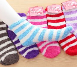 Whole 10pairs Lot Winter Warm Socks For Womens High Quality Towel Warm Socks Candy Color Thick Floor Thermal Socks1586574