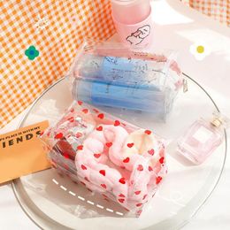 Storage Bags Cute Wash Pencil Case Cosmetic Bag Pen Stationery Pouch Office School Supplies Makeup Portable Zipper