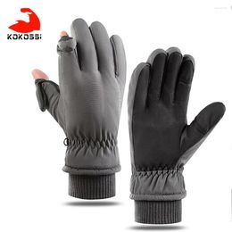 Cycling Gloves Kokossi Touch Screen Fleece Winter Outdoor Sports Non-Slip Running Ski Waterproof Motorcycle Full Finger