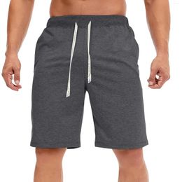 Men's Shorts Athletic Beach Male Solid Sports Workout With Pockets Summer Outwear Sexy Trousers Drawstring Mens' Sweatpants