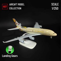 Aircraft Modle Scale 1 250 Metal Aviation Replica Etihad A380 Aircraft Model Airplane Minimature Children Gift Kids Budget Toys for Boy s2452089