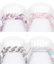 CushionDecorative Pillow 22 Meter Baby Bed Bumper Infant Braid Cot Cradle Cushion Knot Crib Protector Room Decor2654447