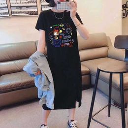 Maternity Dresses Womens nursing dresses loose fitting casual feeding clothing for pregnant women in summer and hot home clothing for pregnant women d240520