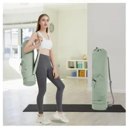 Storage Bags Waterproof Exercise Yoga Mat Bag Large Capacity Full-Zip Canvas Fitness Carrier Knapsack Multifunction