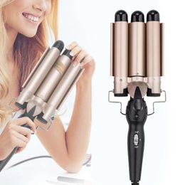 3 Tubes Hair Curling Iron Temperature Adjustable Electric Curlers Wave Style Triple Barrel Egg Roll Styling 240515
