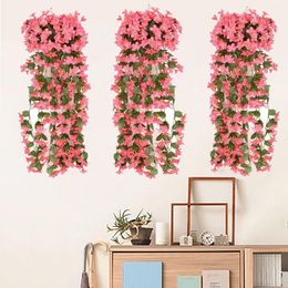 Decorative Flowers Rose Red Violet Artificial Flower Party Decoration Simulation Valentine's Day Wedding Wall Hanging Basket Orchid Fake