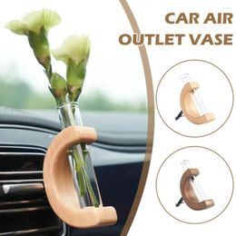 Car Vase Vent Clip Propagation Mini Flower For Air Charm Auto Interior Wooden Ornament P7D1