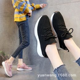 Fitness Shoes 2024 Spring Breathable Weaver Korean Version Of The Wild Students Sneakers Women Coconut Soft Hiking Female