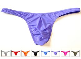 sissy Men Thong String Mens Sexy Underwear Panties Translucent Ice Silk Tanga Gay Men Wear gay underwear jockstrap1796666