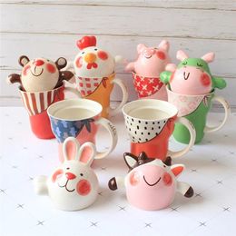 Mugs Cartoon Kids Mug Ceramic Zodiac Water Cup Creative Gift Underglaze Colour Imported From Thailand