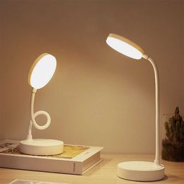 Lamps Shades LED Desk Lamp 3 Levels Dimmable USB Rechargeable Battery Powered Portable Touch Table Light Eye Protection For Bedroom Bedside Y240520OTEZ