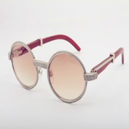 2019 new natural wood full frame diamond glasses 7550178 high quality sunglasses size 55-22-135mm RETRO SUNGLASSES 2 Colours optional 2430