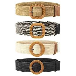 Other Fashion Accessories Fashionable womens Str belt casual Bohemian wide belt summer woven belt buckle elastic womens Str belt J240518