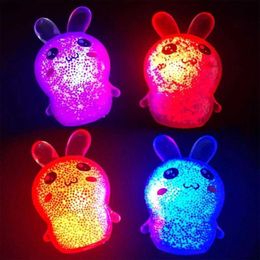LED Toys Stress Relief Toy Squeeze Toy Glow Rabbit Ball Stress Relief Toy Squeeze Finger Autism Boys and Girls Christmas Gift S2452011