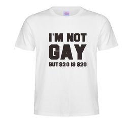 Men T Shirts Cotton I039m Not Gay But 20 Is 20 Funny Rude Offensive Joke Tshirt Short Sleeve1004495