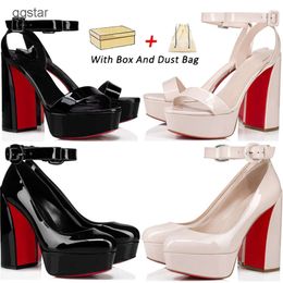 With Box 2024 Red Bottomlies Sandal Heel designer shoe High Heels 14CM So Kate Nude White womens ladies Dress Party Wedding Office Career Genuine Leather Point 93BZ