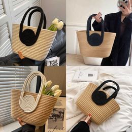 Bags Female Evening Woven Beach Bag Simplified Retrofit Grass Knitted Handbag Oblique Cross Holiday Cotton Rope Commuter Tote Women's