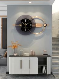 Large Metal Wall Clock Modern Glass Silent Clocks Wall Home Decor Luxury Wall Watches House Decoration Living Room Decoration 240517