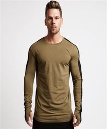 Casual Long sleeves Cotton Tshirt Men Gym Fitness t shirt Bodybuilding Skinny Tee Tops Male Running Training Workout Clothing 22088678302