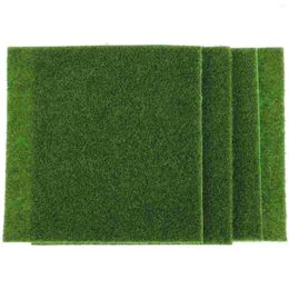 Carpets 4 Pcs Artificial Grass Outdoor Rugs Green Decor Garden Mini House Decoration Plants Miss