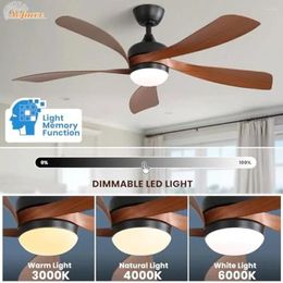 52" Smart Ceiling Fan Indoor/Outdoor With Lights Remote Control 3-Color 6-Speed Timing All-Season Availability Easy Install