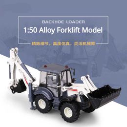 Diecast Model Cars 1 50 Alloy Excavator Model Childern Toys Truck Models Diecast Engineering Vehicle Forklift Bulldozer Kids Gift Car Collection Y24052064EP