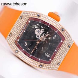 Richamills Watch Milles Watches Rm023 Unisex 18k Rose Gold with Diamond Back Set Automatic Mechanical Switch Famous Luxury Leisure Sports Diamete