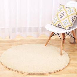 Carpets Round Carpet Soft Plush Children's Room Computer Chair Floor Mat Pure Colour Alfombra Redonda