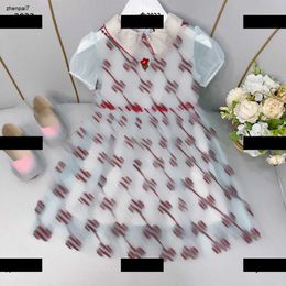 Top designer baby clothes fashion Letter embroidery Kids Skirt Size 100-106 CM girl Dress Child Summer lace dress New Products May09
