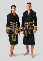 High Quality Cotton Men Women Bathrobe Sleepwear Long Robe Designer Letter Print Couples Sleeprobe Nightgown Winter Warm Unisex Pajamas