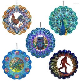 Decorative Figurines Colourful Animal Wind Spinner For Yard And Garden Chimes Outdoor Metal Large Hangings Decors 3D Sculpture