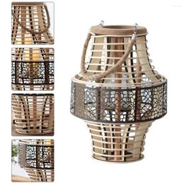 Candle Holders 1pc Wooden Wind Lantern Candlestick Decoration Outdoor Garden Ornament