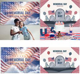 Decorative Figurines Memorial Day Garage Door Decoration Banner Mural Cover Large Party 5 X 7ft B And Flag