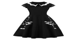 Halloween 5XL 4XL Plus Size Bat Embroidery Dress Women Punk Party Dresses Bowknot Self Gothic Dress Clothing Swing Vestidos Y190129314645