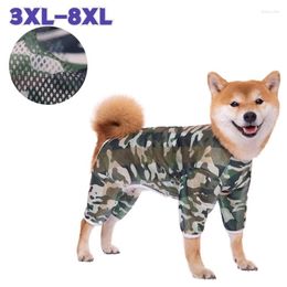 Dog Apparel Military Green Mesh Printing Spring Autumn Summer Fashion Four Legged Outsize Pet Wear