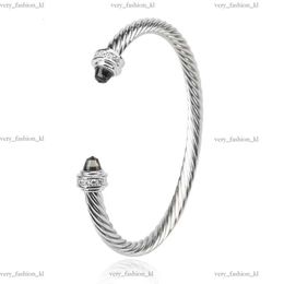 David Yurma Bracelet Designer Davidjersey Cable Bracelet Fashion Jewelry For Women Men Gold Silver Pearl Head Cross Bangle Bracelet DY Jewelry Nail Bracelet 5Mm 951